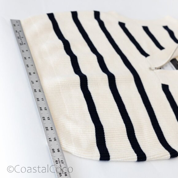 Oliver.O Anthropologie Striped Zipper Sweater Vest XL Top Coastal Nautical Golf - Picture 11 of 12